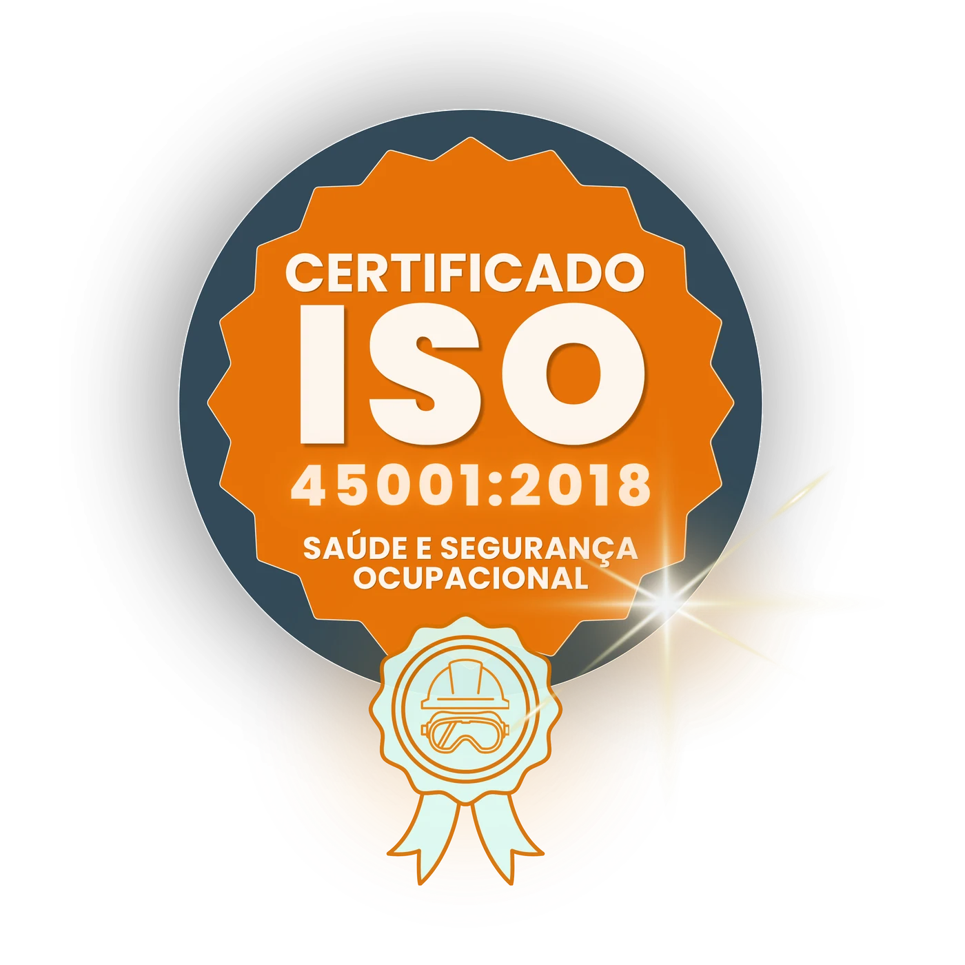 Selo Fortex da certificação ISO 45001:2018 para saúde e segurança ocupacional